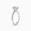 Round Diamond Set In White Gold Engagement Ring Front Side View