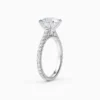 Round Diamond Set In White Gold Engagement Ring Front Side View