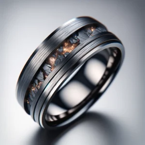 Unique Mens Engagement Ring Meteorite Phoenix